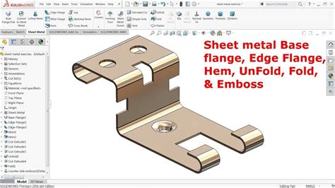 solidworks emboss sheet metal|sheet metal forming solidworks.